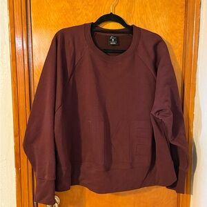 Nike Women’s Burgundy Cropped Crewneck Sweatshirt Size 2X